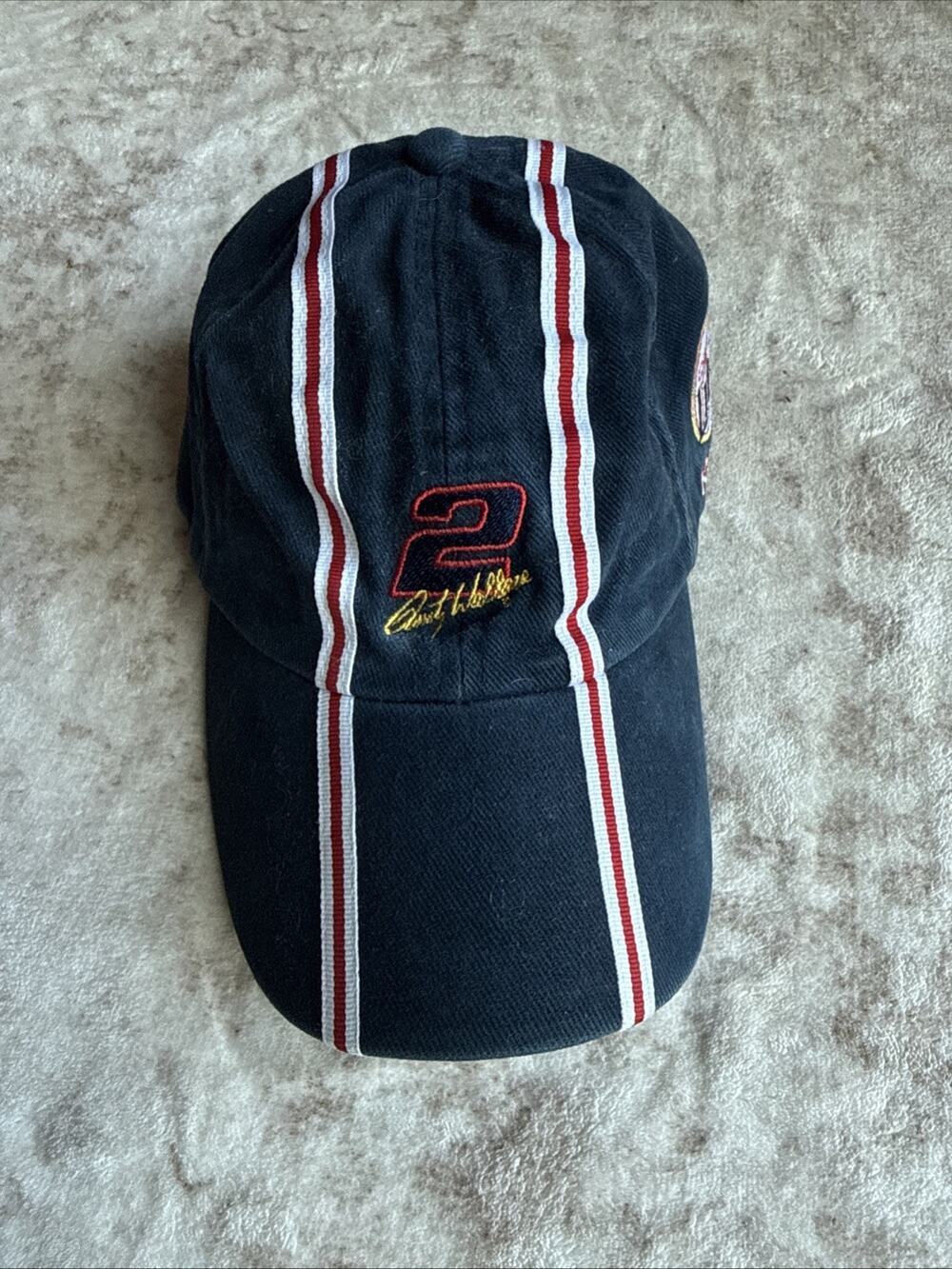 Vintage Rusty Wallace #2 NASCAR Miller Genuine Draft Hat Strapback 90s Racing